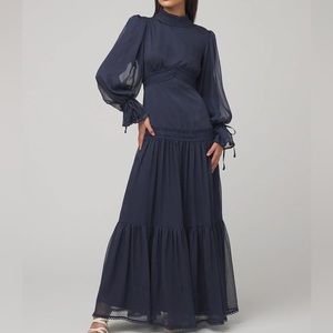 Zahraa the label Loren Lace Chiffon Maxi Dress- Denim XL eid dress